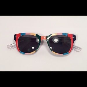 Jeremy Scott x Linda Farrow Striped SUNGLASSES
