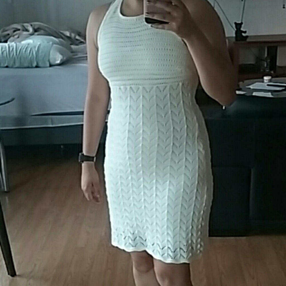 White Crochet Dress