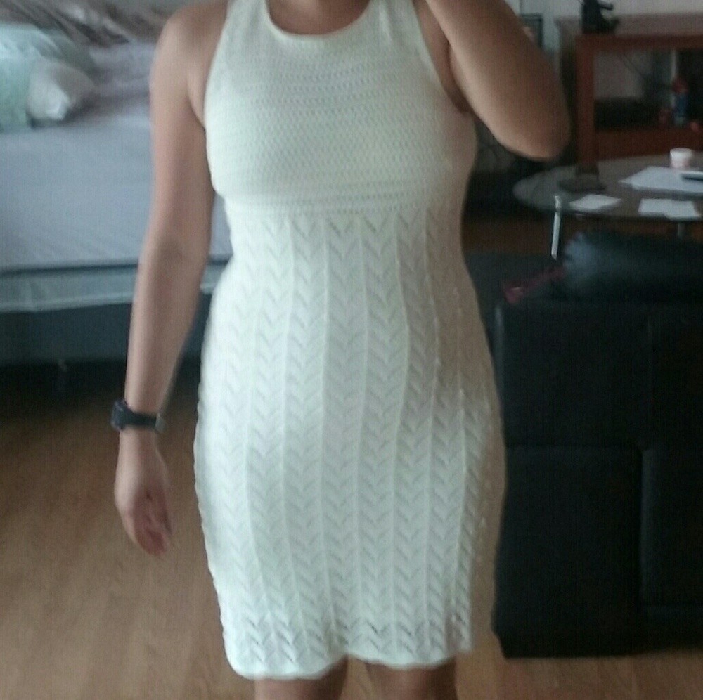 White Crochet Dress - Picture 4 of 4