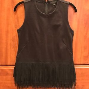 NWT J. Crew tank with fun fringe. XXS.