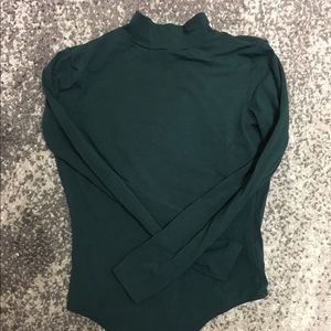 Mock-neck open-back thong bodysuit, never worn.