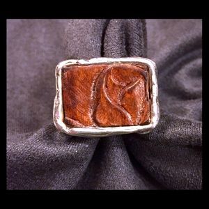Silpada sterling silver and leather ring
