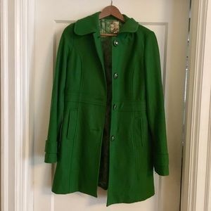 Tulle emerald green wool coat