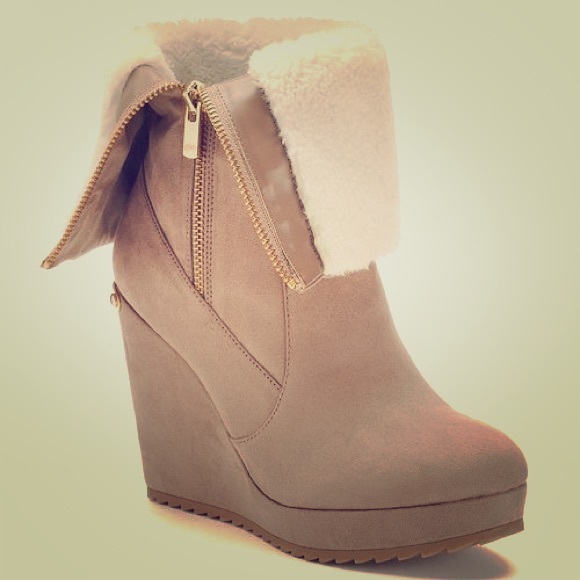 Juicy Couture Shoes - JUICY FOLDOVER WEDGED BOOTIES