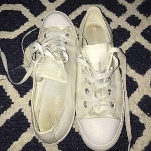 White glitter converse