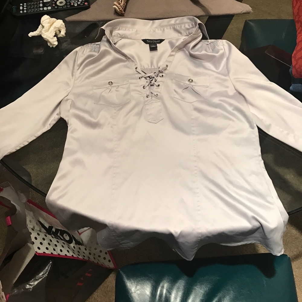 Silk silver dress shirt