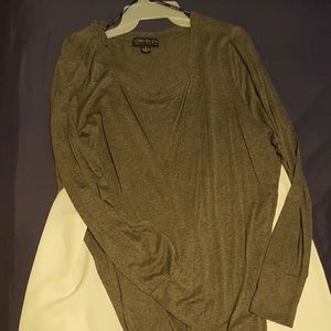 Gray and white blouse