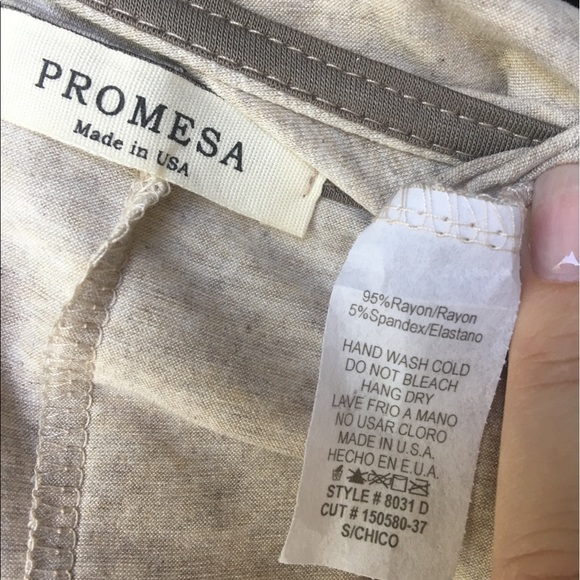 Oatmeal Midi vneck asymetrical dress - Picture 3 of 3