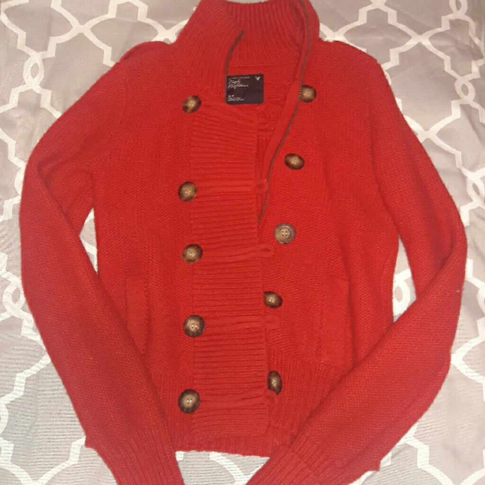 American Eagle zip and button sweater.