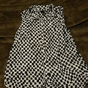 H & M black & white checkered shirt