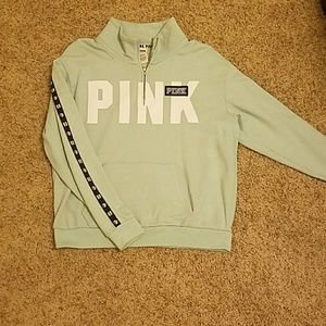 PINK Victoria's Secret half zip hoodie in teal