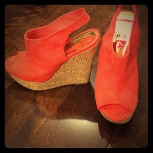 Suede wedges.