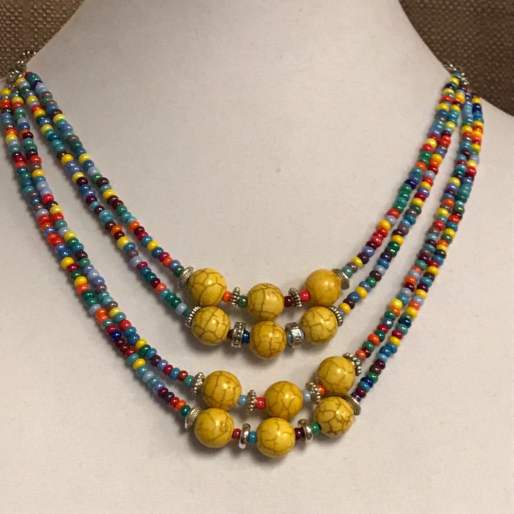 TURQUOISE NECKLACE FOUR LAYERS