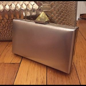 ABS Allen Schwartz Silver Evening Bag