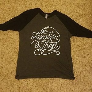 "Taxation is Theft" baseball tee