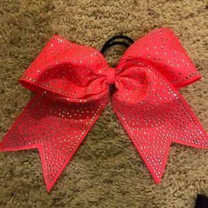 pink cheer/dance bow w/ sparkles!!
