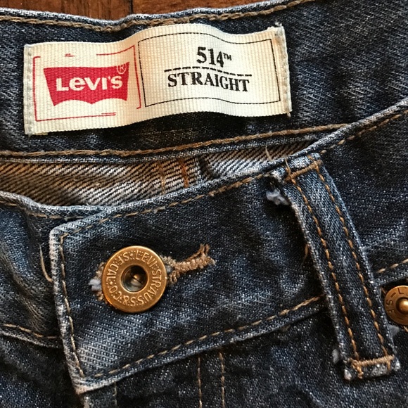 Levi's 514 Straight Fit Jeans Zip Fly Dark Wash - Picture 6 of 7