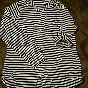 Calvin Klein black & white stripes top