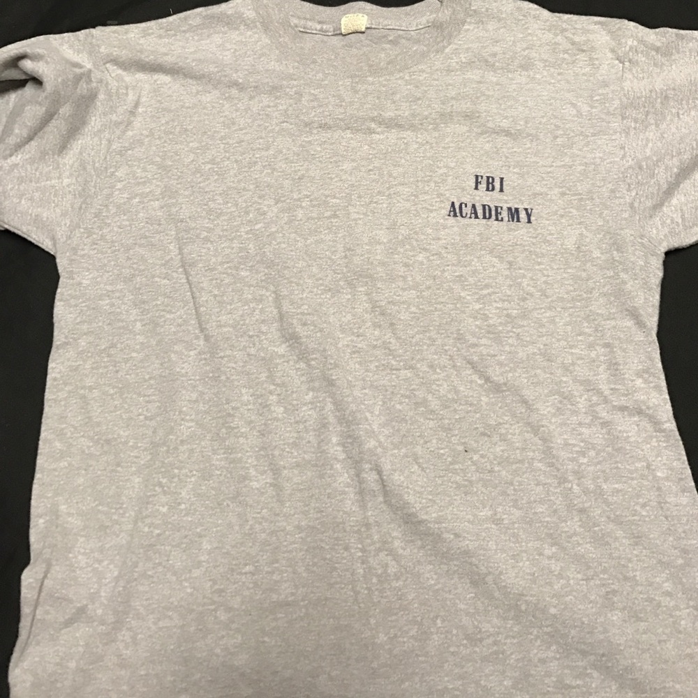 Grey FBI Academy T Shirt