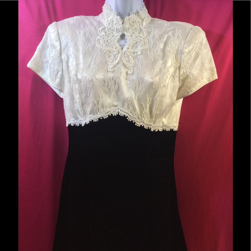 White and Black Jessica McClintock Dress