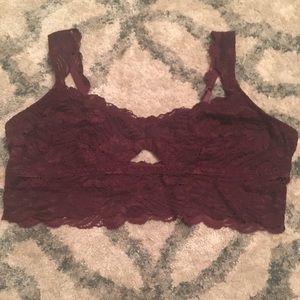 AERIE Burgundy Lace Bralette