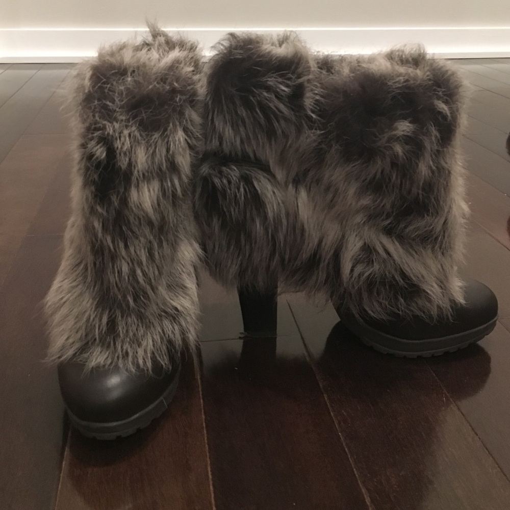 Faux fur ankle boot