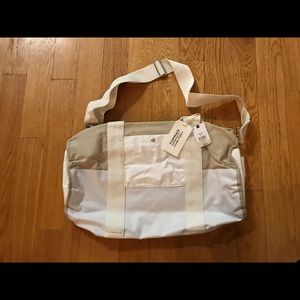 Topman White and Beige Barrel Duffel Bag NEW