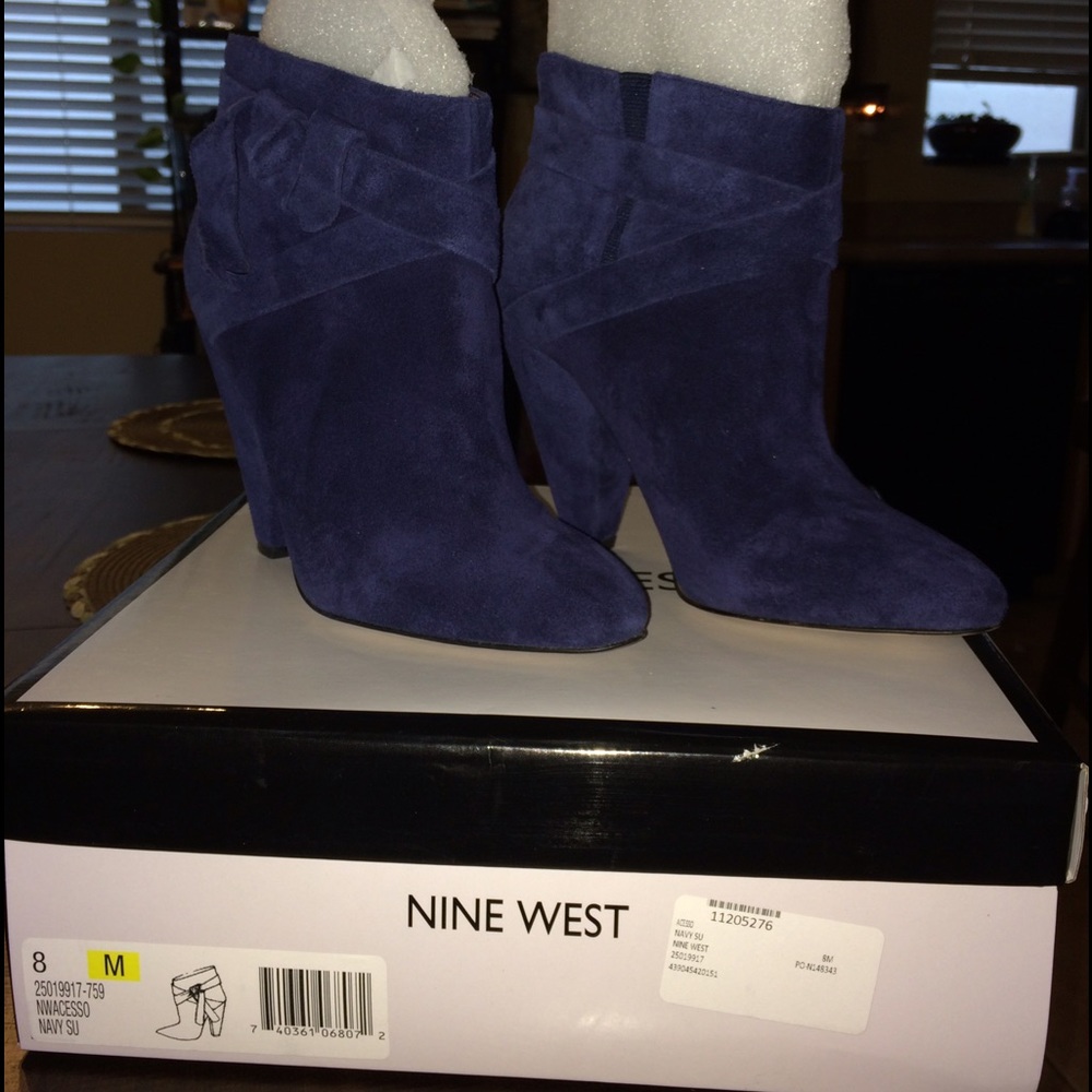 Blue Suede Booties