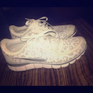 Cheetah print white Nikes!!