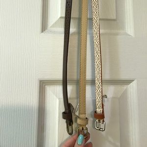 Set of 3 skinny belts size M/L
