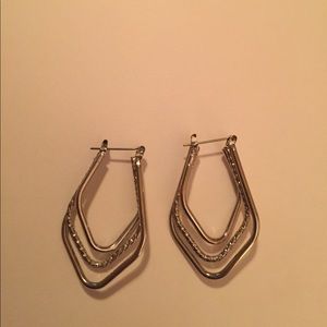 Silver triple loop earrings