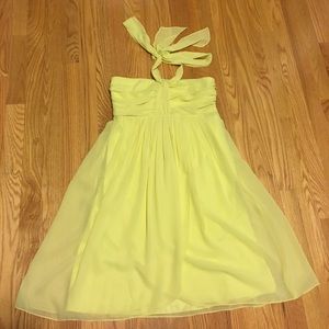 Yellow chiffon halter dress