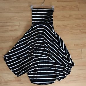 Aqua striped high low dress