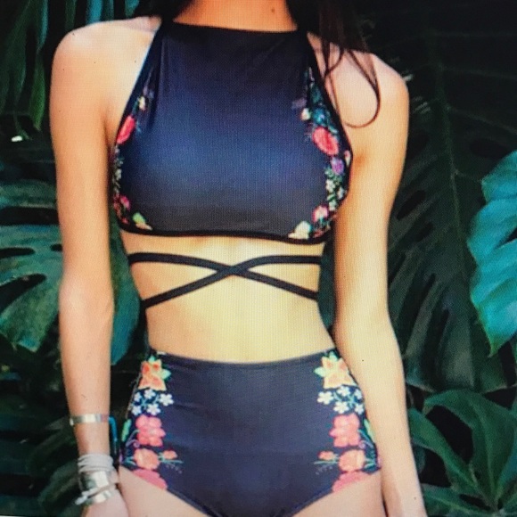 boutique Other - High waisted halter top swimming suit.