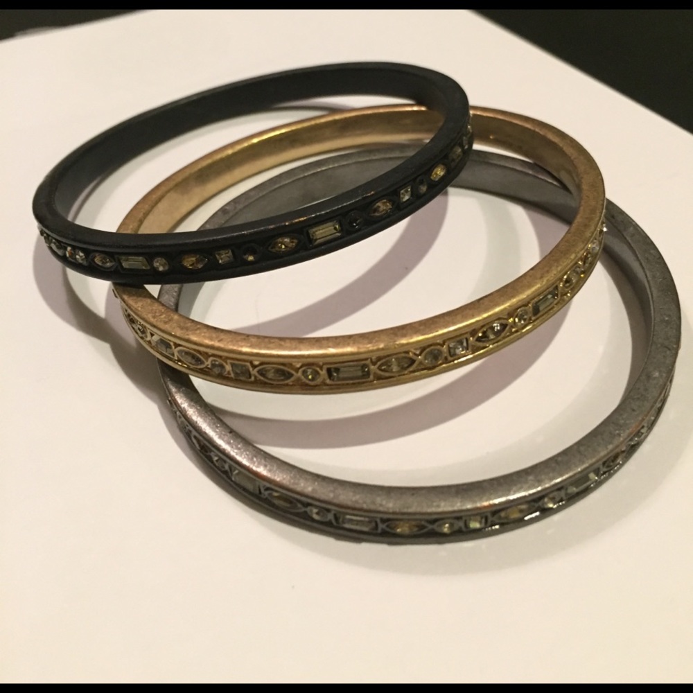 Lia Sophia crystal stack bangles (3)