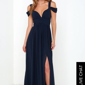 navy blue prom dress LULUS