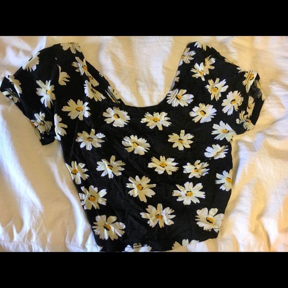 Daisy crop top with open back
