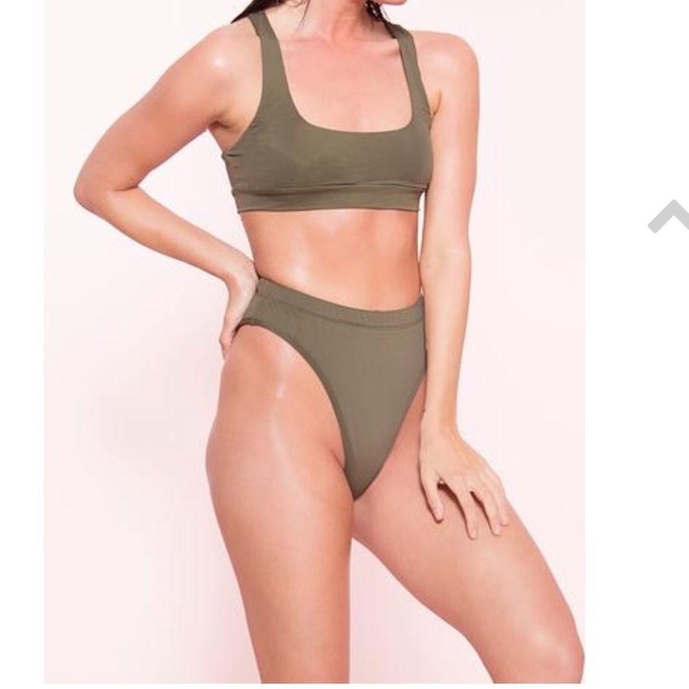 Green high cut  2 piece swimsuit - Small