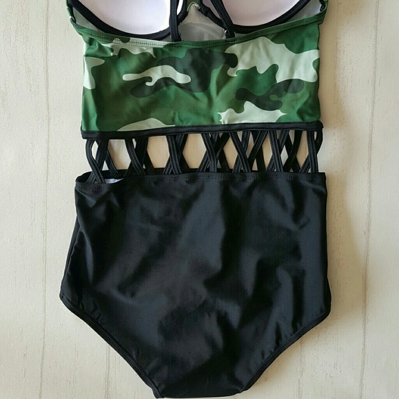 Caged Camo One Piece Swimsuit - Picture 4 of 4
