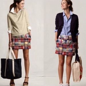 J.Crew Madras Plaid Button Front Mini Skirt!