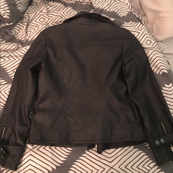 Sugarfly Black Faux Leather Moto Jacket Xsmall - Picture 3 of 3
