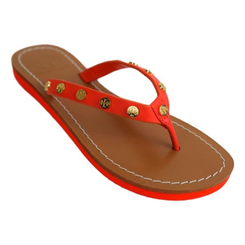 NIB Tory Burch Ricki Flip Flop Poppy Red Sandals