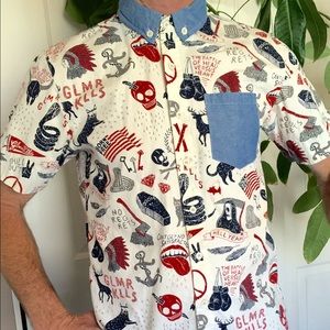 Glamour Kills button up graphic short sleeve