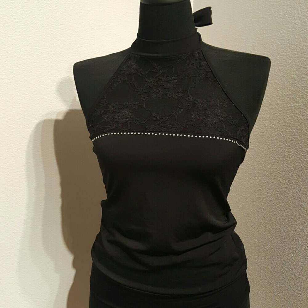 💋Rhinestone and lace top💋