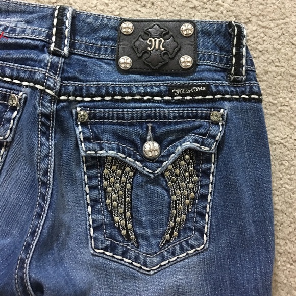 Miss Me Denim - Miss me jeans sz 27 x 31 je5082e7r boot wings