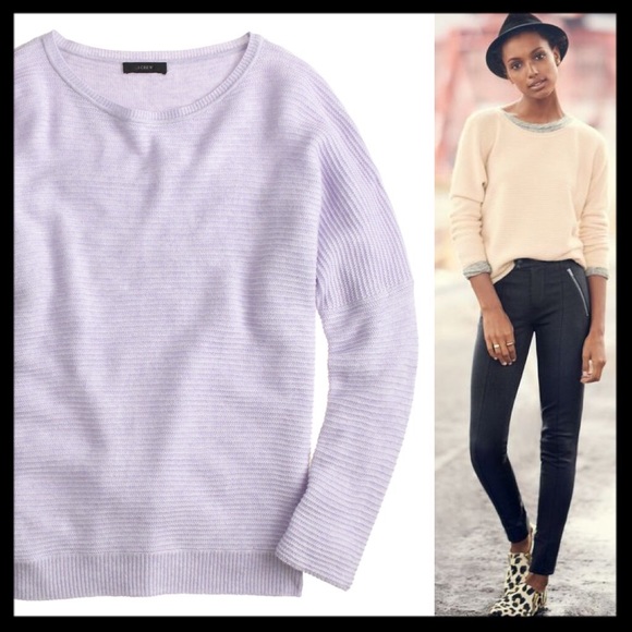 J. Crew Sweaters - j. crew // rib stitch dolman sweater • lilac