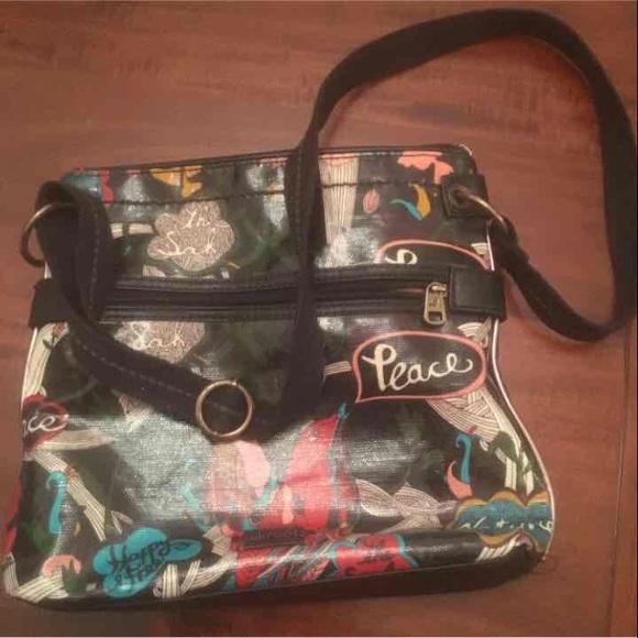 sakroots Handbags - Sakroots peace black purse