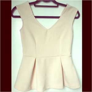 H&M light pink peplum top