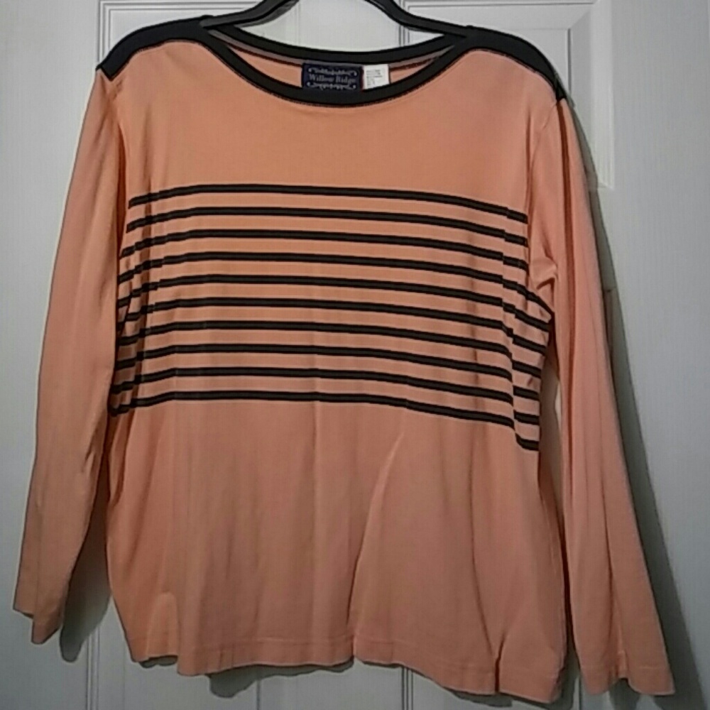 XL Long Sleeved Shirt Stiped Blue Pink