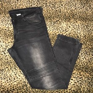 H&M - BIKER JEANS - BLACK - SZ 30